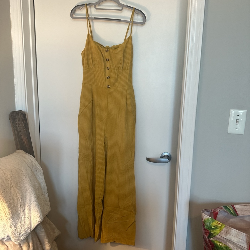 Yellow stripped jumpsuit
